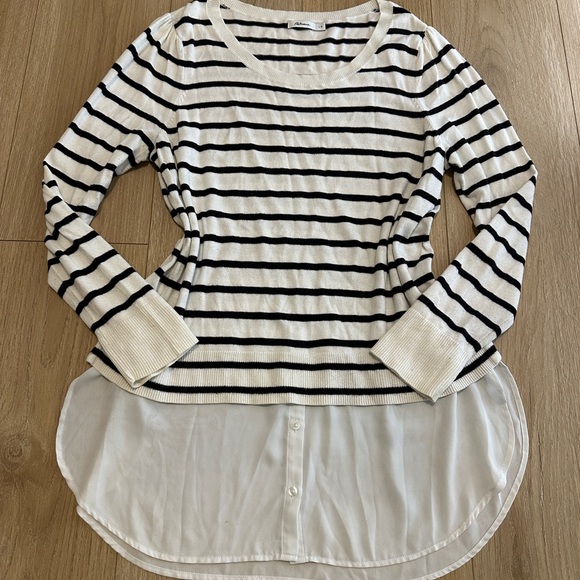 Reitmans Tops - Reitmans Black and White Striped Top
